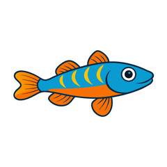 Adorable Cute Cartoon Goby Fish Illustration for Kids Ocean Themes