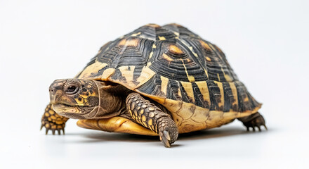 Turtle isolated on white background testudo hermanni