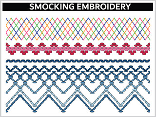 SET OF DECORATIVE EMBROIDERY LACE TRIM USED FOR WOMEN AND GIRLS APPAREL DRESSES TOPS AND ACCESSORIES FASHION DESIGN VECTOR
