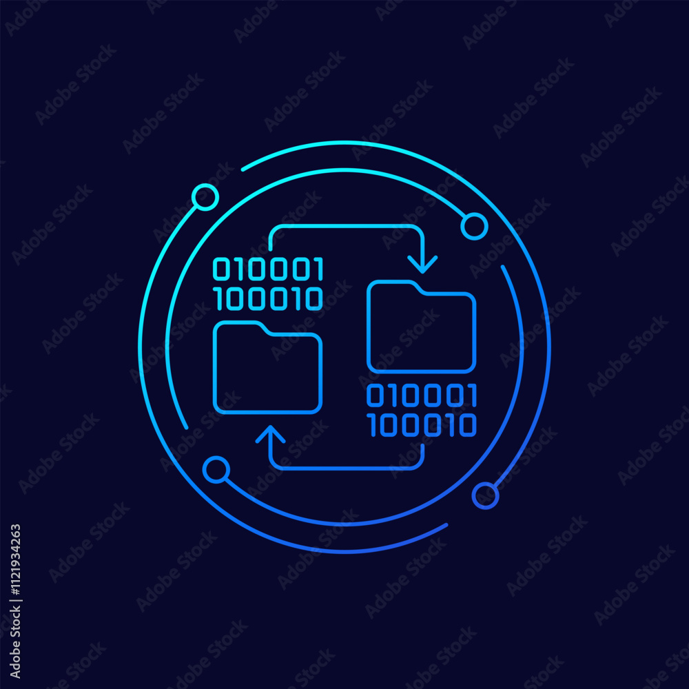 Poster copy file folder icon, linear design
