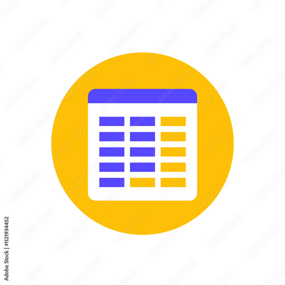 Poster online spreadsheet editor icon, flat vector design