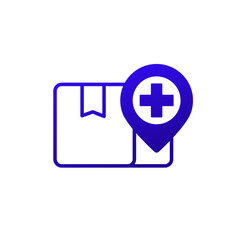 Obraz premium medical supply icon with a box