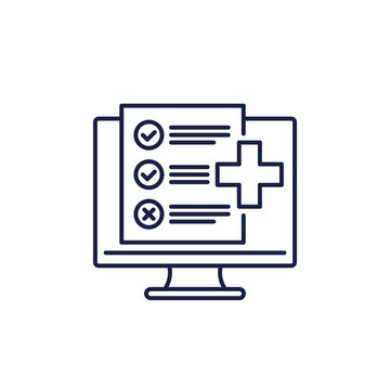 recommend clip art: online medical test icon in line design