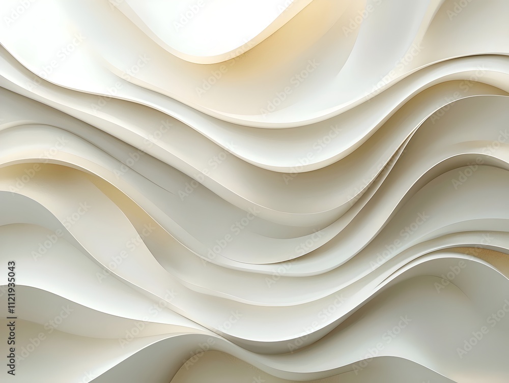 Aufkleber abstract white waves create a serene, flowing texture that conveys elegance and tranquility, perfect
