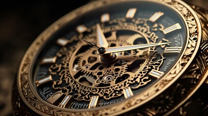 Fototapeta premium A photo of a watch with an intricate dial design