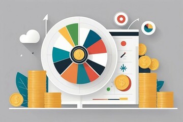 An image featuring bar graphs, pie charts, line graphs, and 3D icons, subtly blending data analysis elements with a sense of inquiry and exploration.