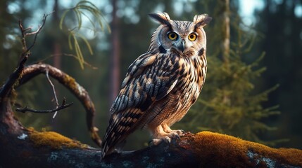 Obraz premium A photo of a wise owl perched