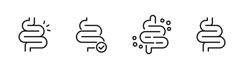 Obraz premium Intestine icon. Bowel icon set. Guts icons. Vector illustration
