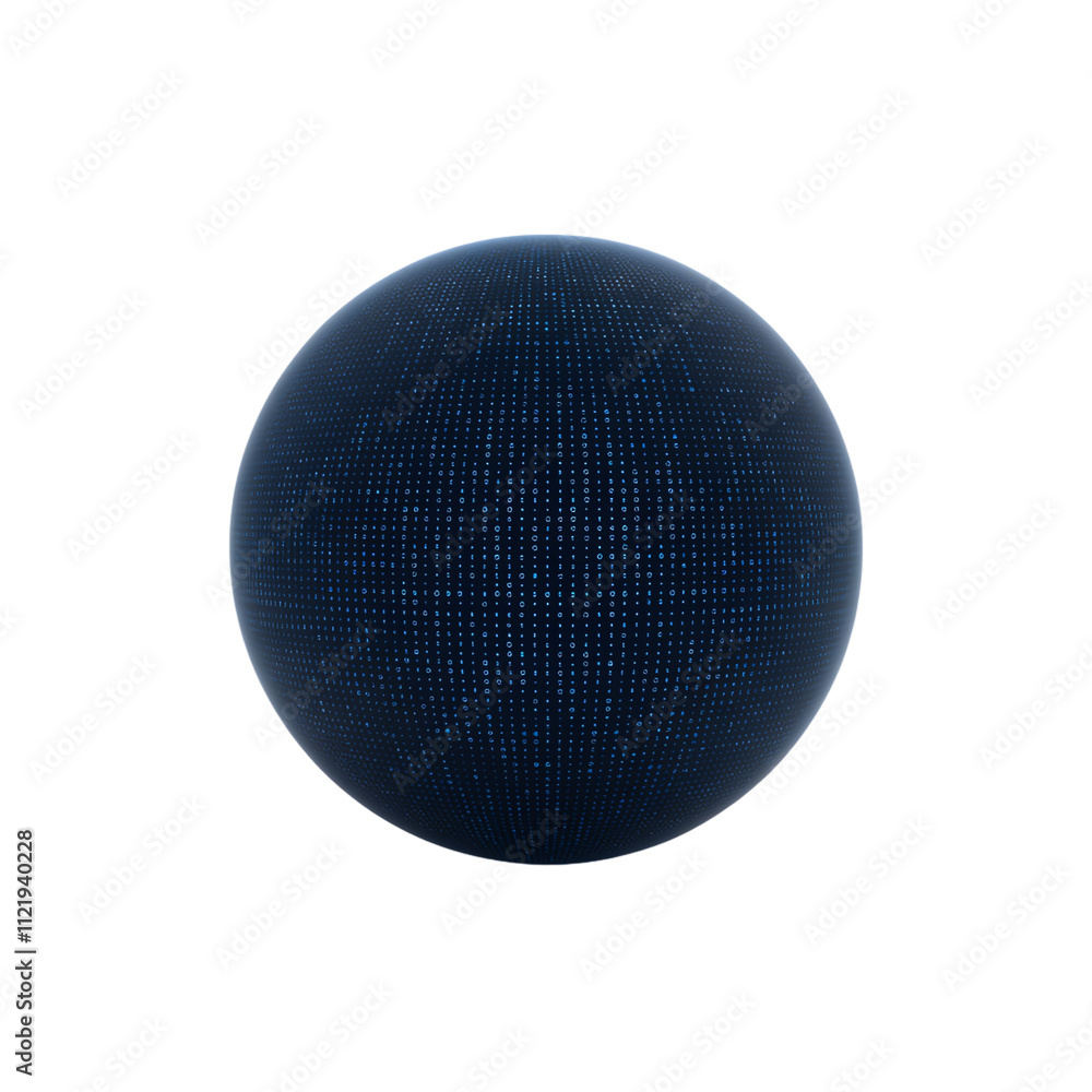 Poster abstract digital sphere with glowing grid design. transparent background