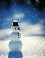 Fototapeta premium Snowman in Sparkling Snow