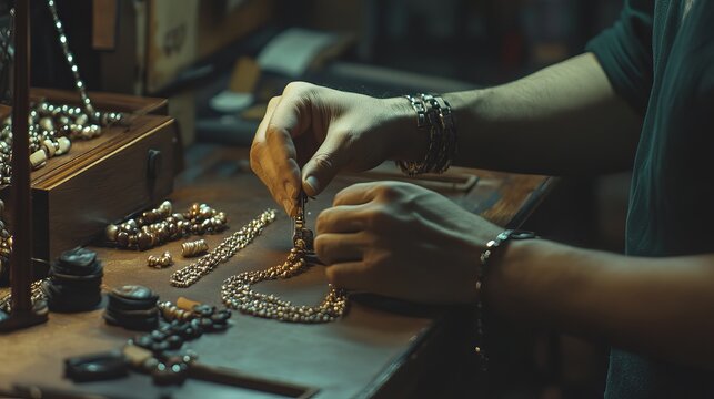 Working process of leather craftsman. Tanner or skinner sews leather on a special sewing machine, close up.worker sewing on the sewing machine