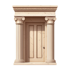Fototapeta premium Elegant door with classical columns design. transparent background