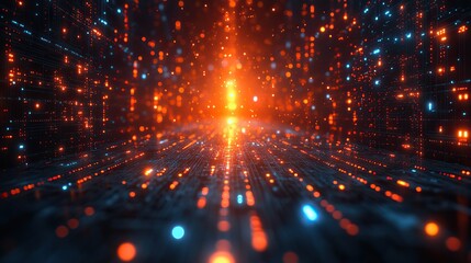 Fototapeta premium A futuristic circuitry screen saver is visually captivating, symbolizing advanced technology in design