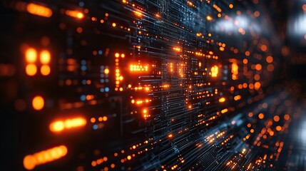 Obraz premium A futuristic circuitry screen saver is visually captivating, symbolizing advanced technology in design