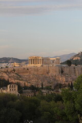 Fototapeta premium ancient greek temple at sunset in Athens, Greece