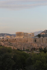 Fototapeta premium ancient greek temple at sunset in Athens, Greece