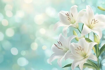 Elegant white lily floral background,