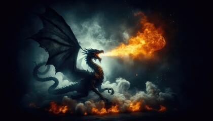 Fototapeta premium Fire breathing Dragon