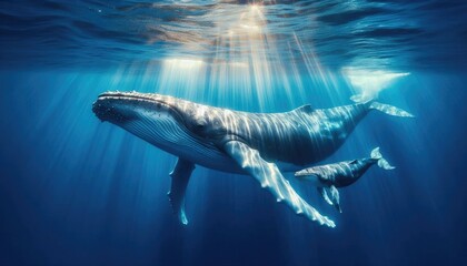 Blue Whale and calf
