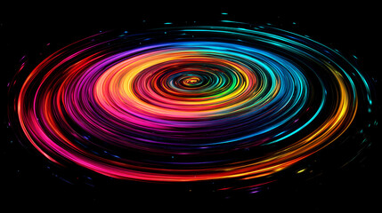 Obraz premium Abstract swirls of colorful echoes orbiting in space, abstract, swirls, colorful, echoes, orbit, space, vibrant, dynamic. Echoes. Illustration