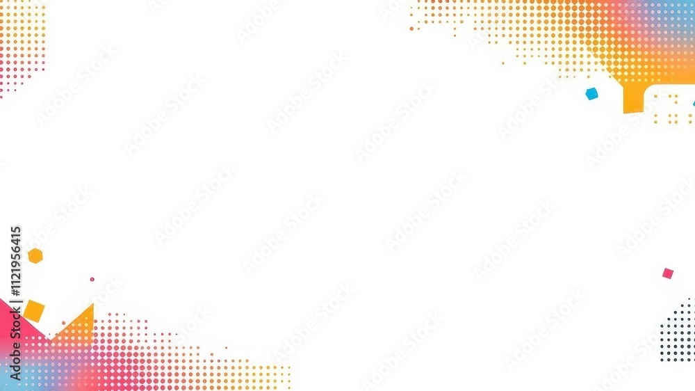 Poster abstract halftone white background with three colors creating a striking visual effect, three colors