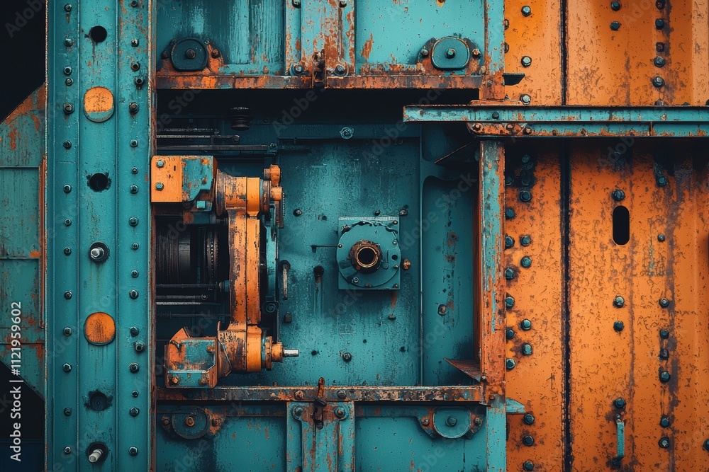 Poster intricate mechanisms of a shipping container crane: engineering marvels in action