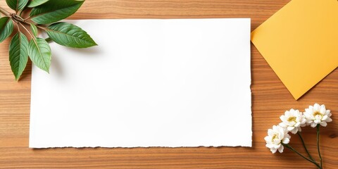 Horizontal greeting card mockup template with blank space for customized designs, paper, template, mock-up