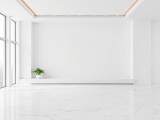 Fototapeta premium Panoramic white marble stone texture background for design projects, sleek, white