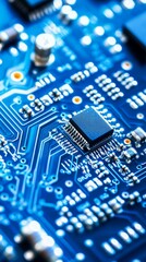 Fototapeta premium Advanced Computer Processor on an Circuit Board, PCB for AI
