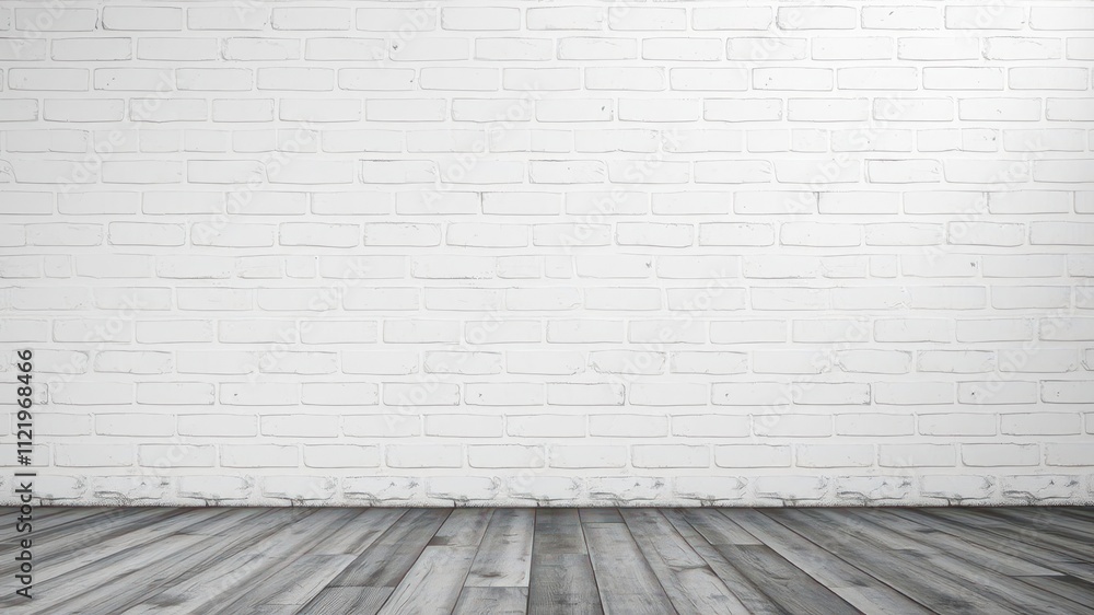 Poster white brick wall background with textured surface, perfect for adding a rustic touch to any design p