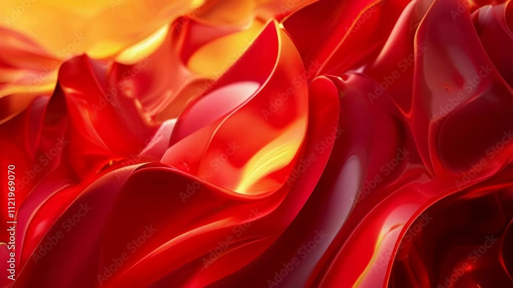 Poster vibrant red flowing waves elegantly creating an enchanting and mesmerizing abstract art piece that c