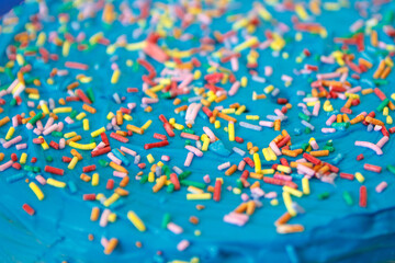 Obraz premium blue icing with sprinkles 