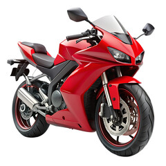 red motorcycle on white background