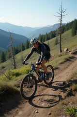 Fototapeta premium Mountain biking