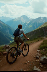 Fototapeta premium Mountain biking