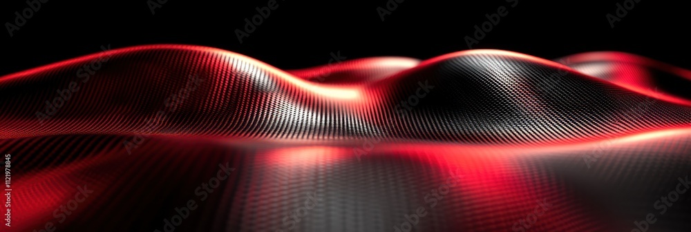 Poster abstract waves with a red and black gradient effect