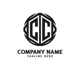 Fototapeta premium CC Modern Monogram Logo Design with Elegant, Minimalist Style and Bold, Sophisticated Typography