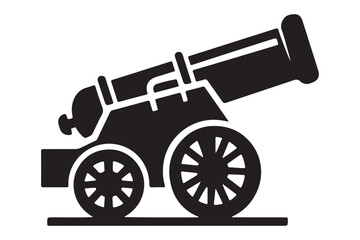 Fototapeta premium Vector Illustration of Cannon Silhouette Bold and Simple Icon Design