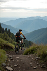 Fototapeta premium Mountain biking