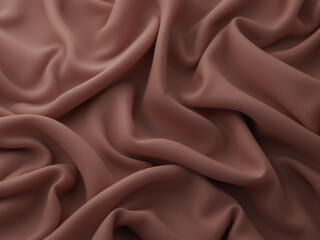 Fototapeta premium Smooth Mocha Mousse-colored fabric folds with a smooth texture, creating an effect of movement and depth.