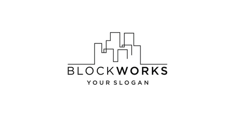 logo about building construction icon vector