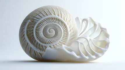 Obraz premium Intricate white shell showcasing natural design.