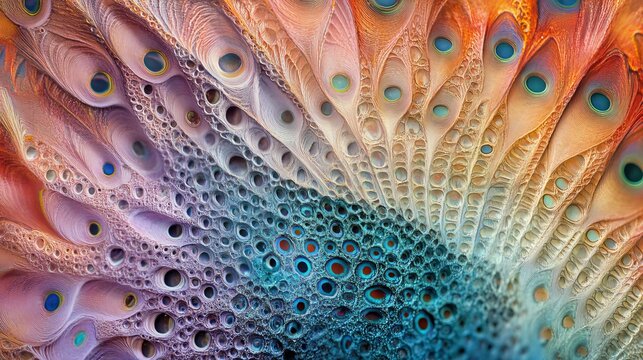India, 26 February, 2021 : Peacock feather, Peafowl feather, Bird feather, Colorful feather, Background, Wallpaper, macro photography, Closeup.