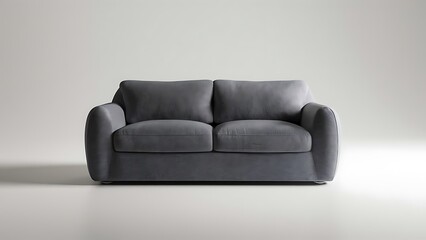 3d realistic vector gray sofa, couch on a white background. Isolated.