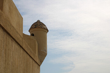 Close up of the Bastion in port of Menton, Azure coast, France.