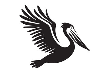 Obraz premium Artistic Pelican Silhouette Iconic Coastal Bird in Vector Illustration