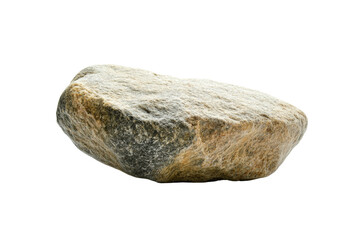 Obraz premium A natural, smooth rock with earthy tones displayed on a white isolated background, highlighting its unique texture and form.