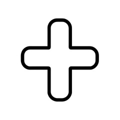 Obraz premium Medical cross symbol illustration in a simple line art style