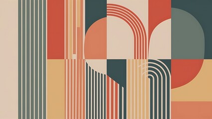 Abstract stripe boho posters. Minimalistic abstract line print for poster design, simple geometric texture for home decoration. Vector illustration of boho line minimalist, contemporary