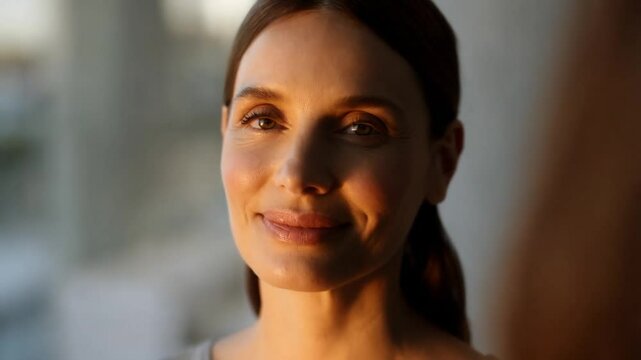 Una mujer sonriendo a la c&aacute;mara